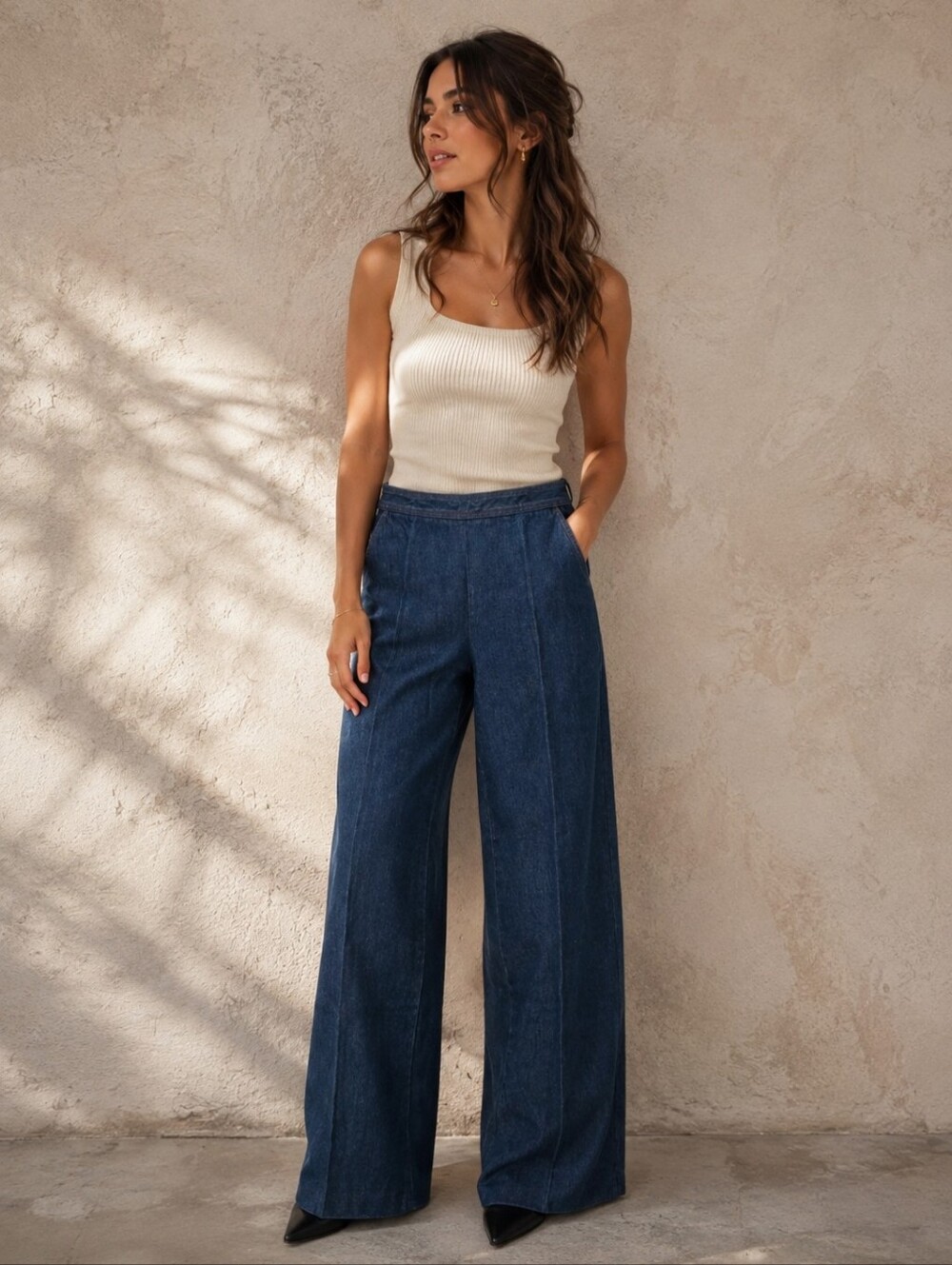 Dries Van Noten Vintage 70s Retro Wide Leg Jeans Size 40 Designer Denim Pants